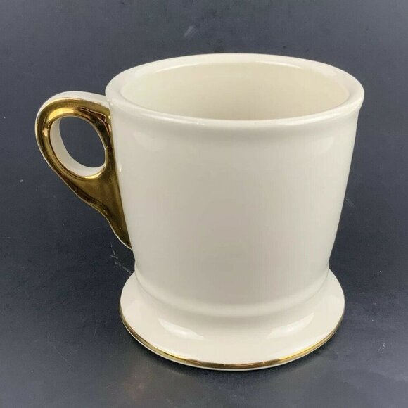 Anthropologie Monogram "B" Cream & Gold Ceramic Coffee Mug 12 fl oz - Picture 2 of 5